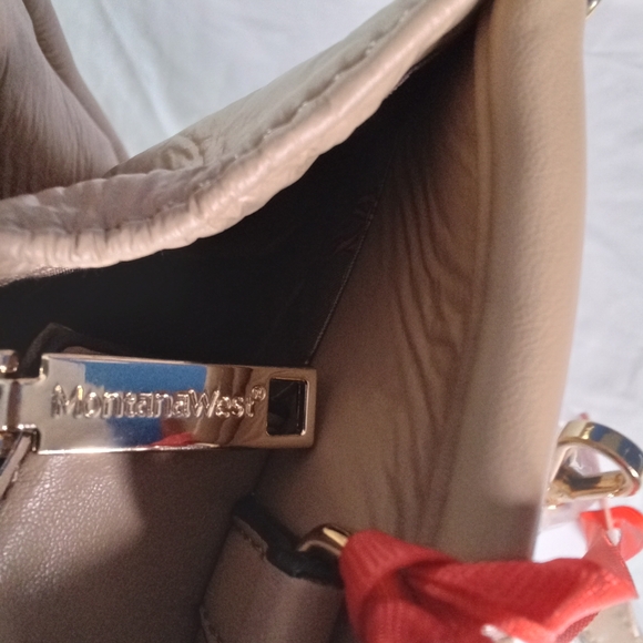 Montana West NWT Tan Faux Leather Quilted Tote Satchel Crossbody Bag $59.99 New - Picture 10 of 11